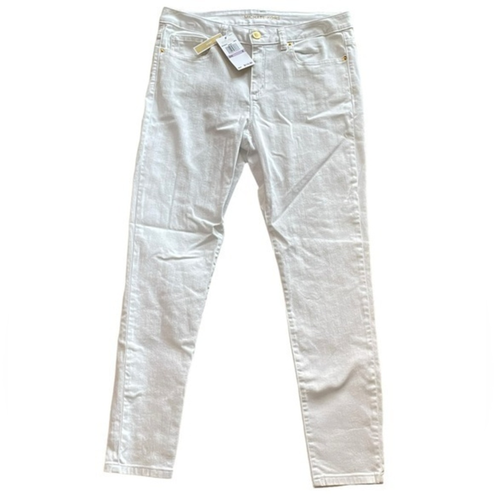 NWT - Michael Kors Women’s Denim Skinny Jean Pants (White with Gold, Size#6)